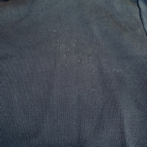 Toccin Racer Midi Dress Back Cutout Turtleneck Long Sleeves Black Ponte Knit S - Picture 9 of 10